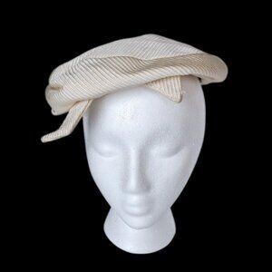 Vintage Retro Style Siegel's Silk Cream Beret
